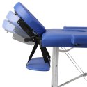 Niebieski składany stół do masażu 3 strefy z aluminiową ramą