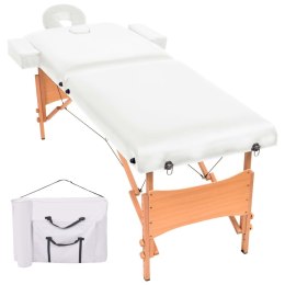 VidaXL Składany stół do masażu o grubości 10 cm, 2-strefowy, biały