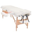 VidaXL Składany stół do masażu o grubości 10 cm, 3-strefowy, biały