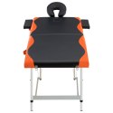VidaXL 2-strefy, składany stół do masażu, aluminium czarny i pomarańcz