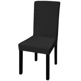 VidaXL Czarne, rozciągliwe pokrowce na krzesła, 6 sztuk