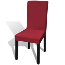 VidaXL Elastyczne pokrowce na krzesła, bordowe, 6 sztuk