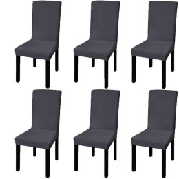 VidaXL Elastyczne pokrowce na krzesła w prostym stylu, 6 szt., antracyt