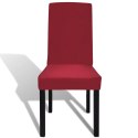 VidaXL Elastyczne pokrowce na krzesła w prostym stylu, bordo 4 szt.