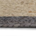 VidaXL Ręcznie wykonany dywanik, juta, ciemnoszara krawędź, 120 cm