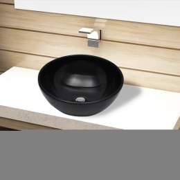 VidaXL Umywalka łazienkowa, ceramiczna, czarna