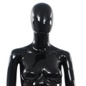 VidaXL Manekin damski ze szklaną podstawą, czarny, błyszczący, 175 cm