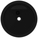 VidaXL Umywalka ceramiczna, okrągła, 40 x 15 cm, czarna