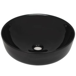 VidaXL Umywalka ceramiczna, okrągła, 41,5 x 13,5 cm, czarna