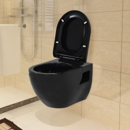 VidaXL Toaleta wisząca, ceramiczna, czarna