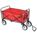 VidaXL Składany wózek ręczny, stalowy, czerwony