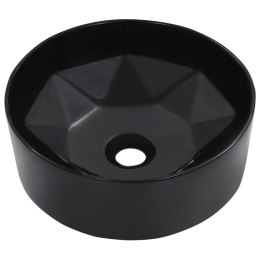 VidaXL Umywalka, 36 x 14 cm, ceramiczna, czarna