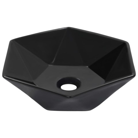 VidaXL Umywalka, 41 x 36,5 x 12 cm, ceramiczna, czarna