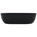 VidaXL Umywalka, 45,5 x 32 x 13 cm, ceramiczna, czarna