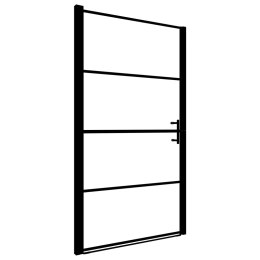 VidaXL Drzwi prysznicowe, hartowane szkło, 91 x 195 cm, czarne