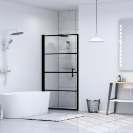 VidaXL Drzwi prysznicowe, hartowane szkło, 100x178 cm , czarne