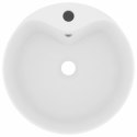 VidaXL Umywalka z przelewem, matowa biel, 36x13 cm, ceramiczna