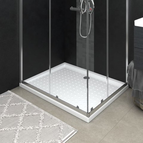 VidaXL Brodzik prysznicowy z wypustkami, biały, 80x100x4 cm, ABS