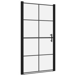 VidaXL Drzwi prysznicowe, hartowane szkło, 100x178 cm, czarne