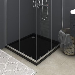 VidaXL Kwadratowy brodzik prysznicowy, ABS, czarny, 80x80 cm