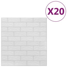 VidaXL Panele 3D z imitacją cegły, samoprzylepne, 20 szt., białe