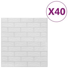 VidaXL Panele 3D z imitacją cegły, samoprzylepne, 40 szt., białe