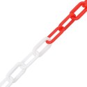 VidaXL Łańcuch ostrzegawczy, czerwono-biały, 30 m, Ø4 mm, plastikowy