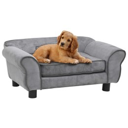 VidaXL Sofa dla psa, szara, 72x45x30 cm, pluszowa