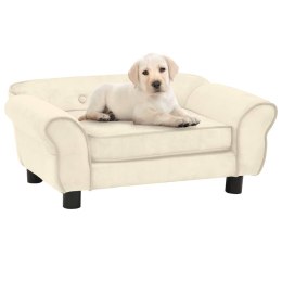 VidaXL Sofa dla psa, kremowa, 72x45x30 cm, pluszowa