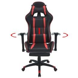 VidaXL Regulowane krzesło biurowe z podnóżkiem, czerwone