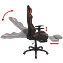 VidaXL Regulowane krzesło biurowe z podnóżkiem, czerwone