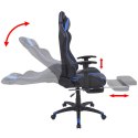 VidaXL Regulowane krzesło biurowe z podnóżkiem, niebieskie