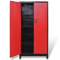 VidaXL Szafa narzędziowa, 2 drzwi, stal, 90x40x180 cm, czarno-czerwona