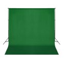 VidaXL Zielone, bawełniane tło fotograficzne, 300 x 300 cm, chroma key