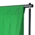 VidaXL Zielone, bawełniane tło fotograficzne, 300 x 300 cm, chroma key