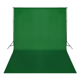 VidaXL Zielone tło fotograficzne, bawełna, 500 x 300 cm, chroma key