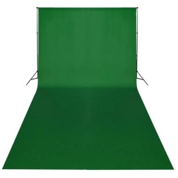 VidaXL Zielone tło fotograficzne, bawełniane, 600 x 300 cm, chroma key