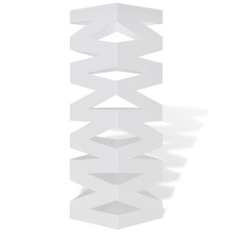VidaXL Kwadratowy stojak na parasole i laski, biały, stalowy, 48,5 cm