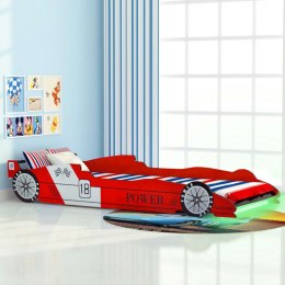 VidaXL Łóżko dziecięce w kształcie samochodu, 90 x 200 cm, czerwone