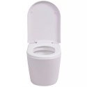 VidaXL Podwieszana toaleta ceramiczna, biała
