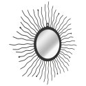 VidaXL Ogrodowe lustro ścienne w kształcie słońca, 60 cm, czarne