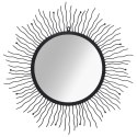 VidaXL Ogrodowe lustro ścienne w kształcie słońca, 80 cm, czarne