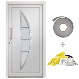 VidaXL Drzwi wejściowe zewnętrzne, białe, 108 x 208 cm