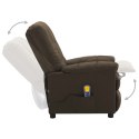 VidaXL Fotel z masażem, brązowy, obity tkaniną