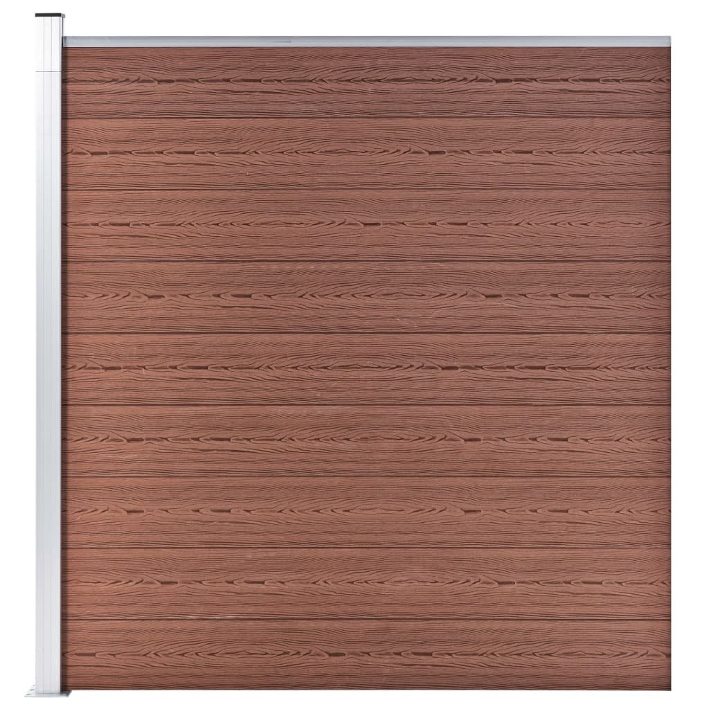 VidaXL Ogrodzenie WPC, 10 paneli kwadratowych, 1 skośny, 1830x186 cm