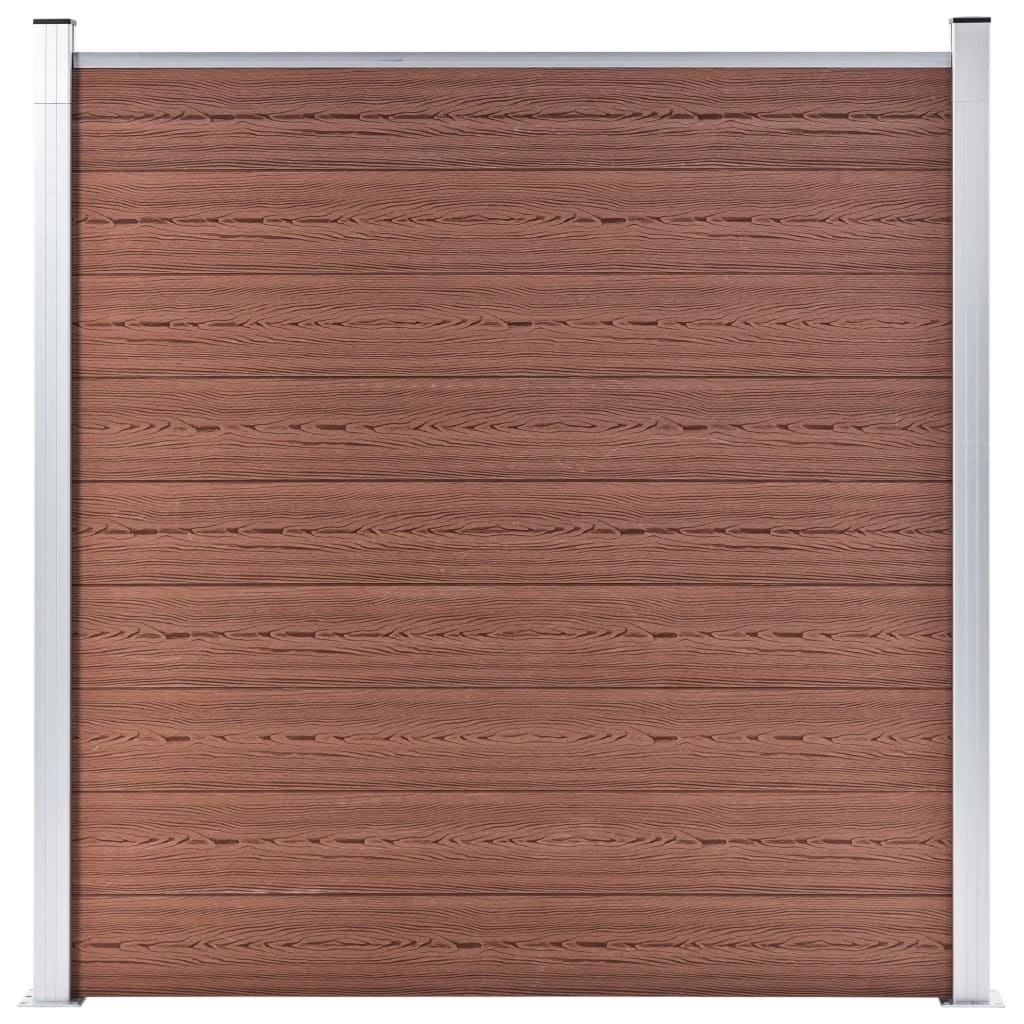VidaXL Ogrodzenie WPC 6 paneli kwadratowych 1 skośny 1138x186 cm, brąz