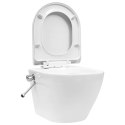 VidaXL Toaleta bezkołnierzowa ze spłuczką podtynkową, ceramika, biała