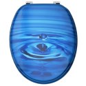 VidaXL Deski klozetowe, 2 szt., MDF, niebieski motyw z kroplą wody