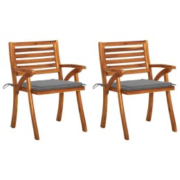 VidaXL Krzesła ogrodowe z poduszkami, 2 szt., lite drewno akacjowe