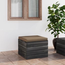 VidaXL Ogrodowy stołek z palet z poduszką koloru taupe, drewno sosnowe
